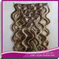 220g remy clip in hair extension,two tone clip in hair extension,clip in curly hair extension